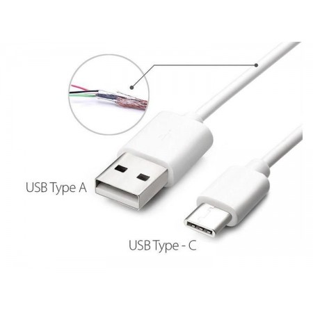 Cablu de date si incarcare rapida Type-C, Fast Charge, 0.5 m, material premium, alb