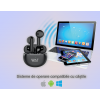 Casti Bervolo® WAT Air Pro, Bluetooth Wireless 5.1, Pure Bass Sound, Eliminare zgomot ANC, Pairing automat, negru
