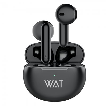 Casti Bervolo® WAT Air Pro, Bluetooth Wireless 5.1, Pure Bass Sound, Eliminare zgomot ANC, Pairing automat, negru