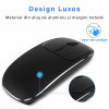 Mouse Dual Wireless Bervolo® Metal X, USB si Bluetooth 5.1, reincarcabil, Windows, Mac, Android, baterie 600mAh, negru