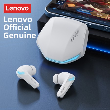 Casti in ear Lenovo GM2 PRO, Bluetooth 5.3, TWS, Gaming 9D Bass Surround, IPX5, ANC, Low Lag, LED, cu microfon, alb
