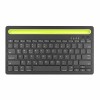 Tastatura Bervolo® Double Stand BT 5, reincarcabila, suport tableta, taste multimedia, scissor switch, Windows/MAC/Android,negru
