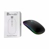 Mouse Bervolo® RGB, Dual Wireless USB si Bluetooth, ultra-subtire, click silentios, baterie reincarcabila,lumini colorate, negru
