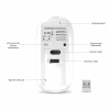 Mouse Dual Wireless Bervolo® Metal X, USB si Bluetooth, reincarcabil, Windows, Mac, Android, baterie 600mAh, albastru
