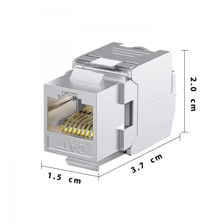 Modul conector Bervolo® STP CAT 7 ecranat keystone, no-tool, autosertizare, metalic